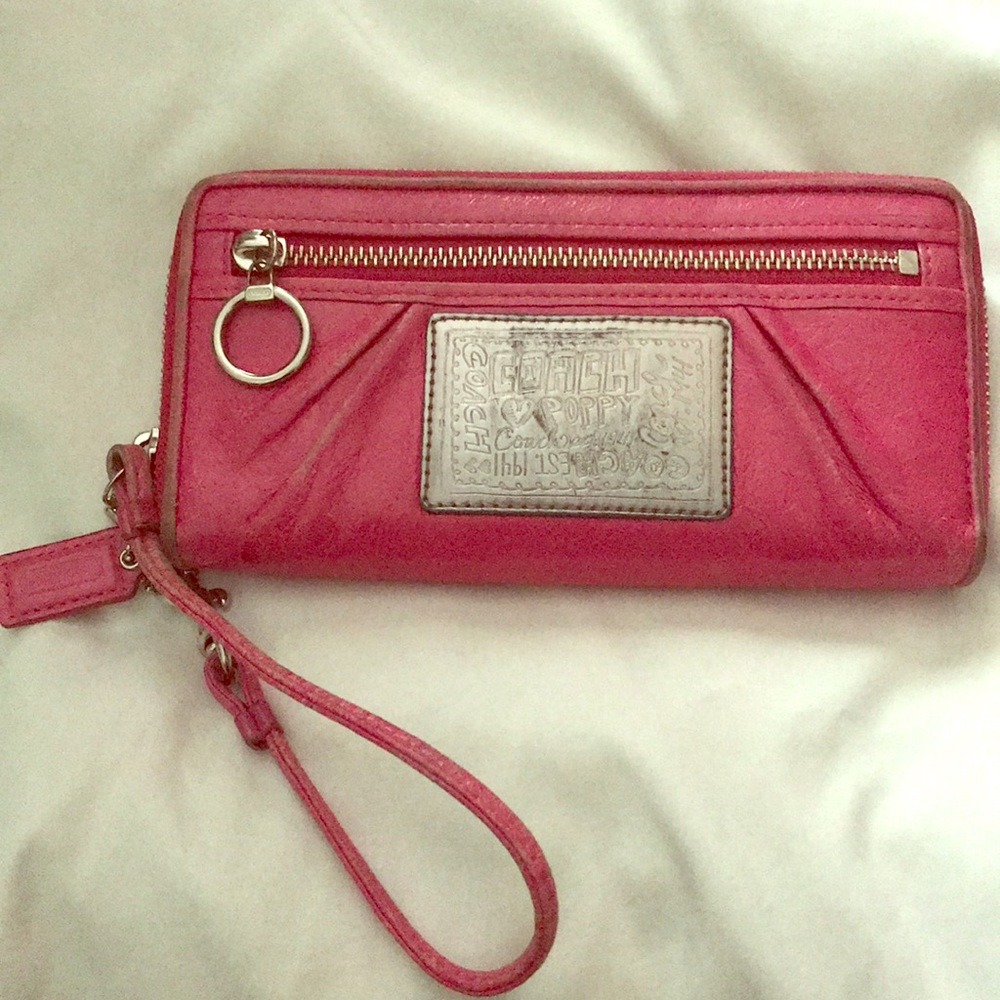 COACH pink poppy wallet /wristlet